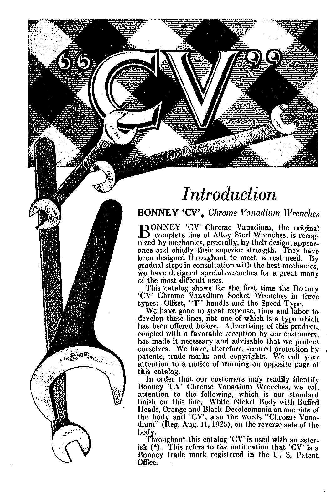 Catalog Fits 1925 Bonney Wrenches Tool No. 26