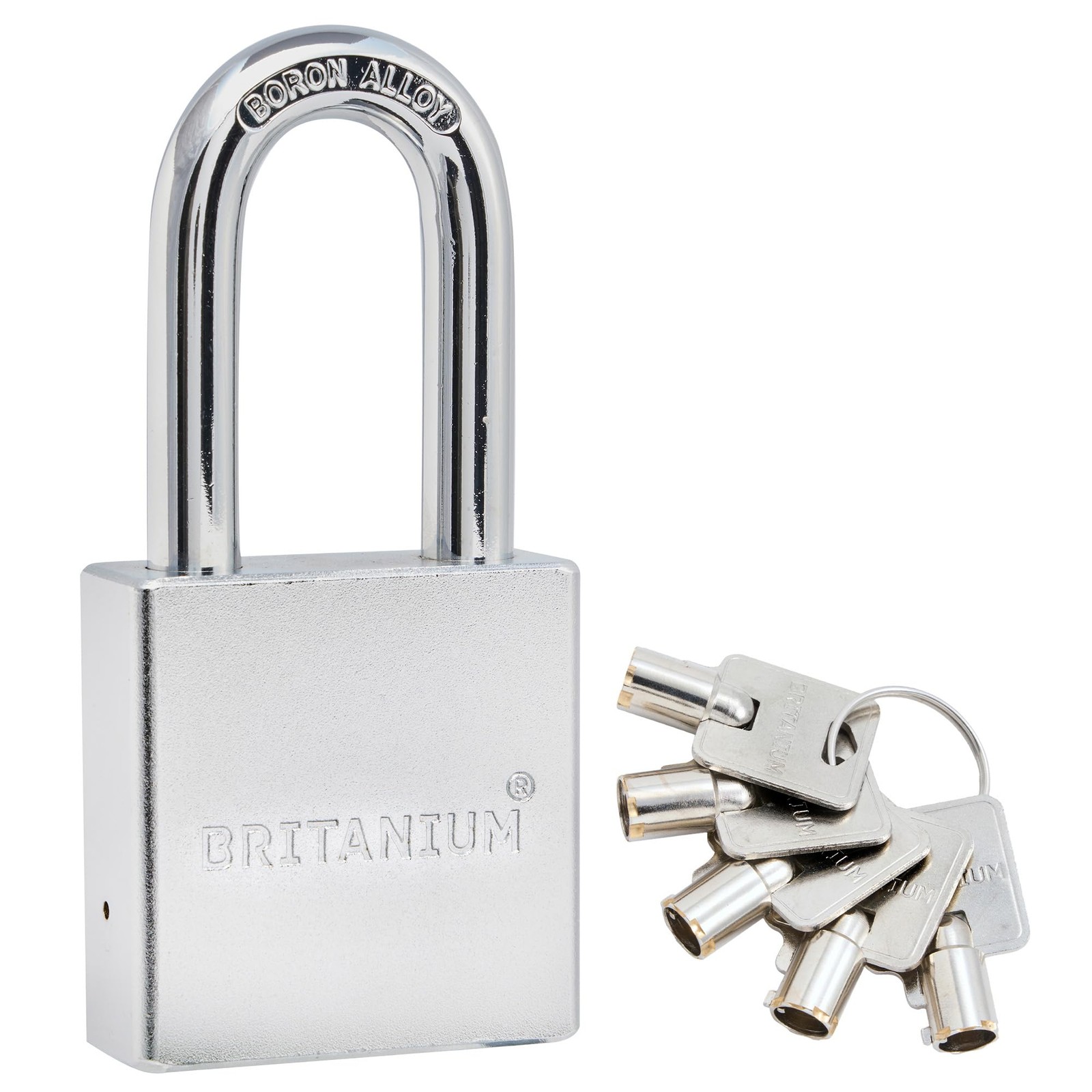 Britanium® SFE60 Professional Grade Padlock – Chrome Plated Steel with Boron …