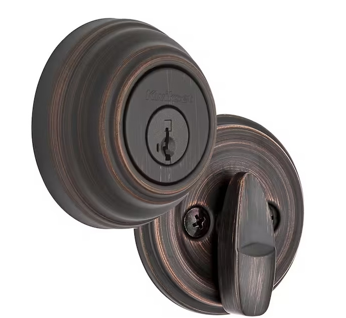Kwikset Venetian Bronze Single Cylinder Deadbolt featuring SmartKey Security
