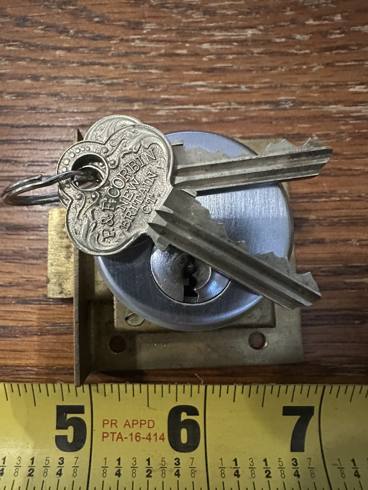 2 Vintage Old Original P&F Corbin Cabinet Drawer Door Locks W/4 OEM Keys
