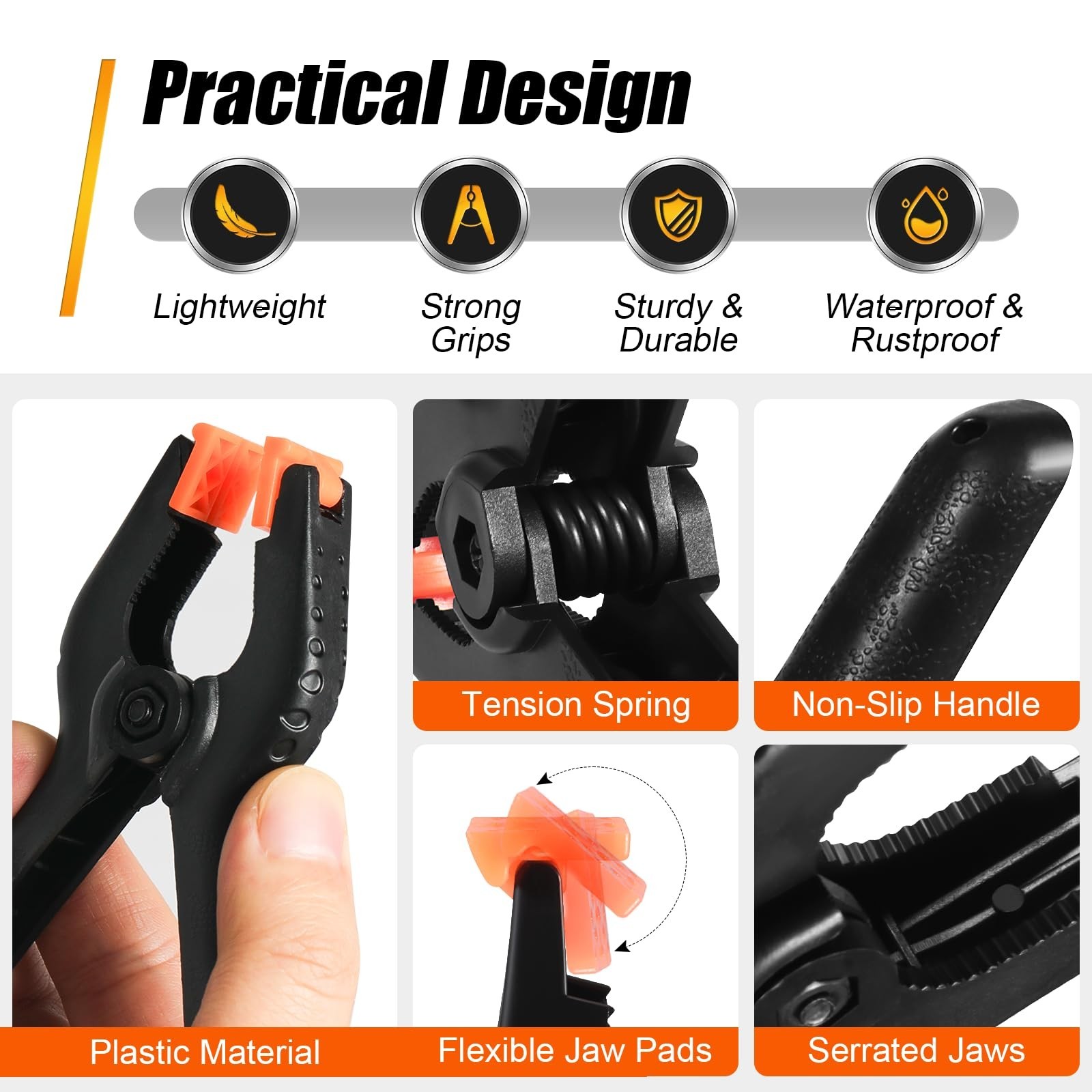 RELBRO Spring Clamps, Assorted Sizes Plastic Clips for Woodworking Balloon Ar…