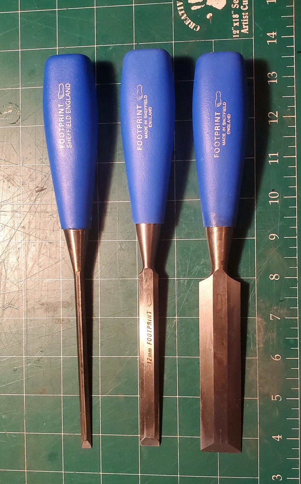 3 Piece Sheffield Footprint Chisel Set (6mm, 12mm, 25mm)