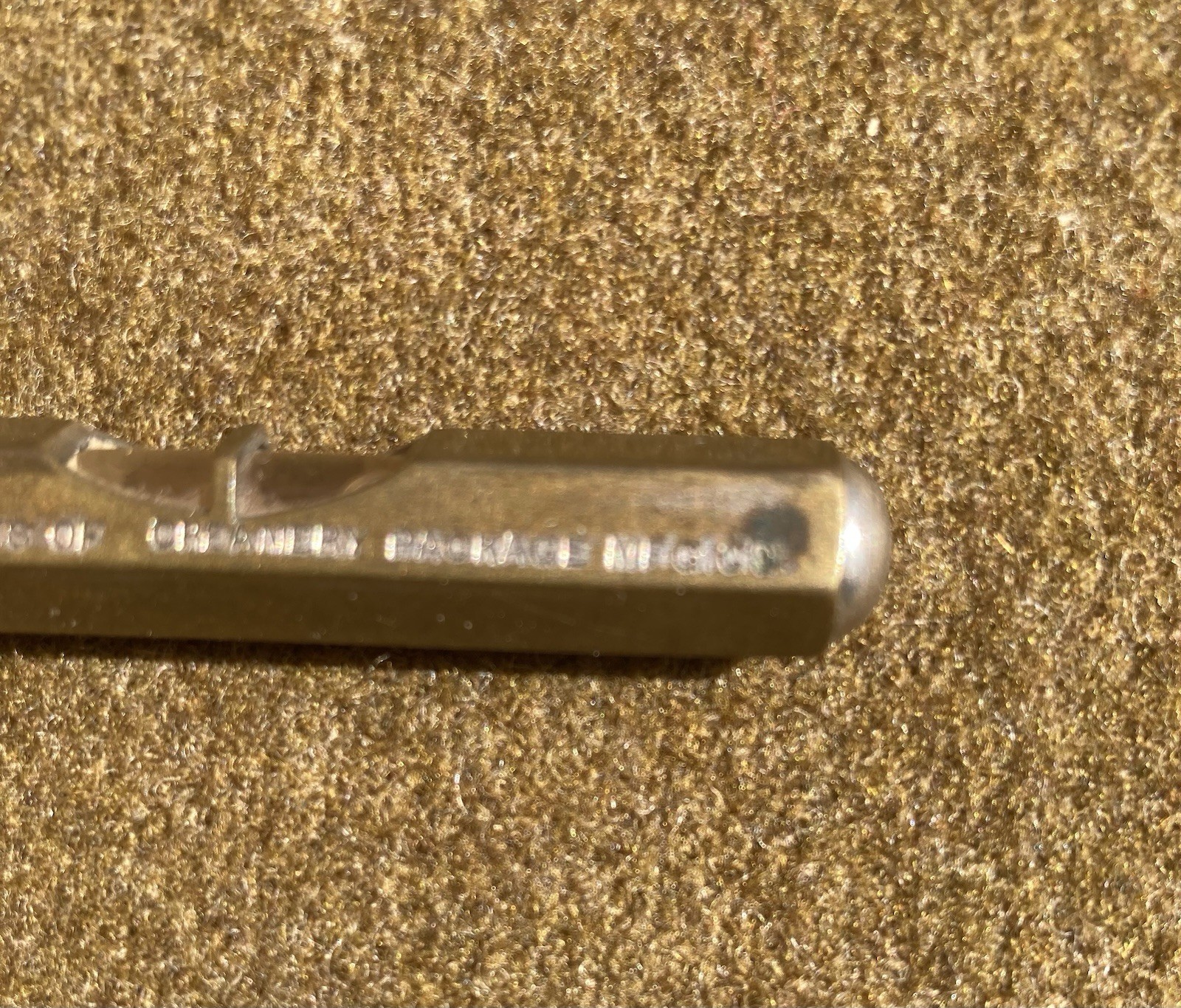 Vintage Brass Level Pocket Size Advertising Creamery Package Mfg. Co.