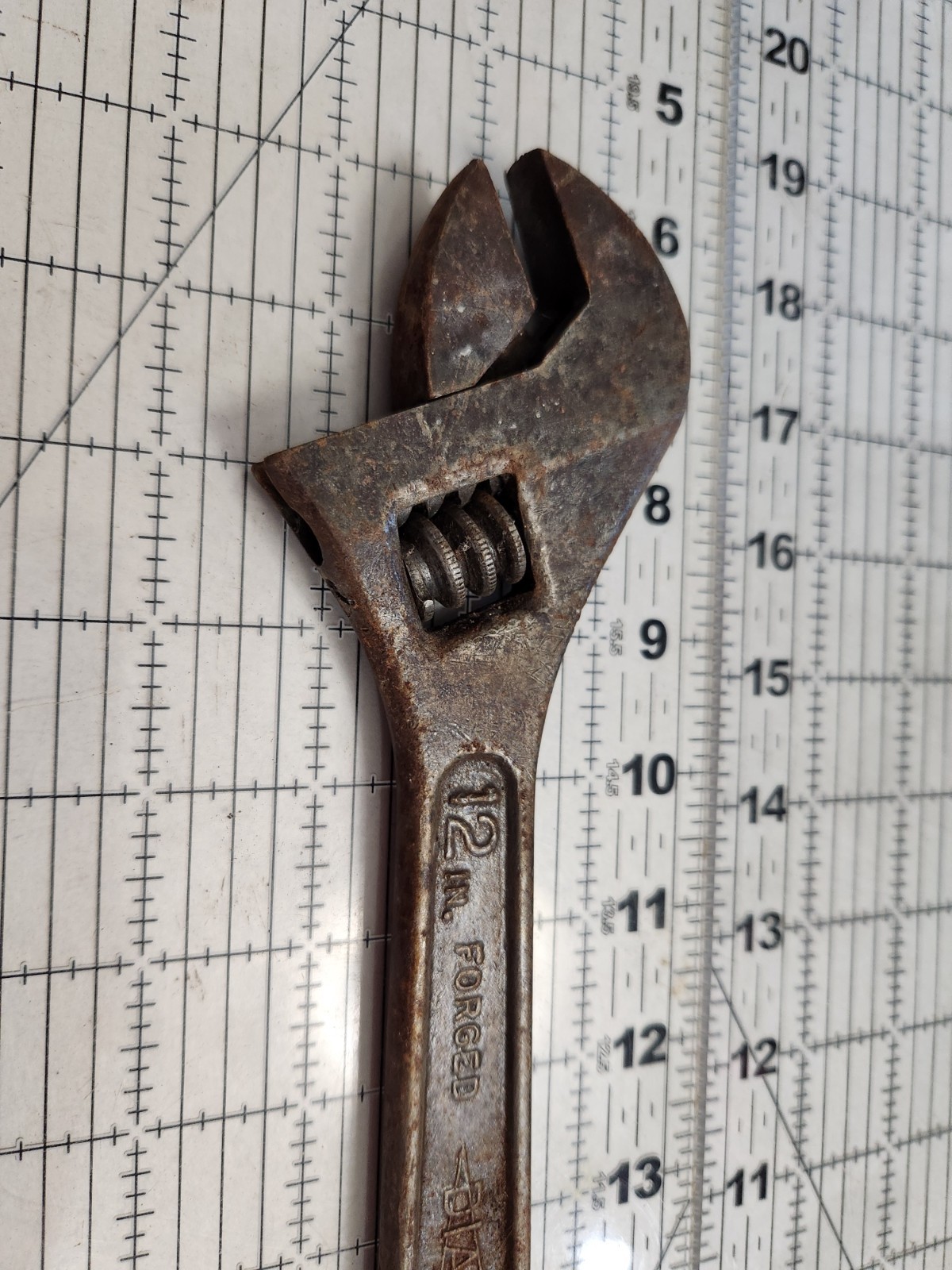 Vintage Diamond 12″ Adjustable Wrench Horseshoe Caulk Crescent Like Early USA