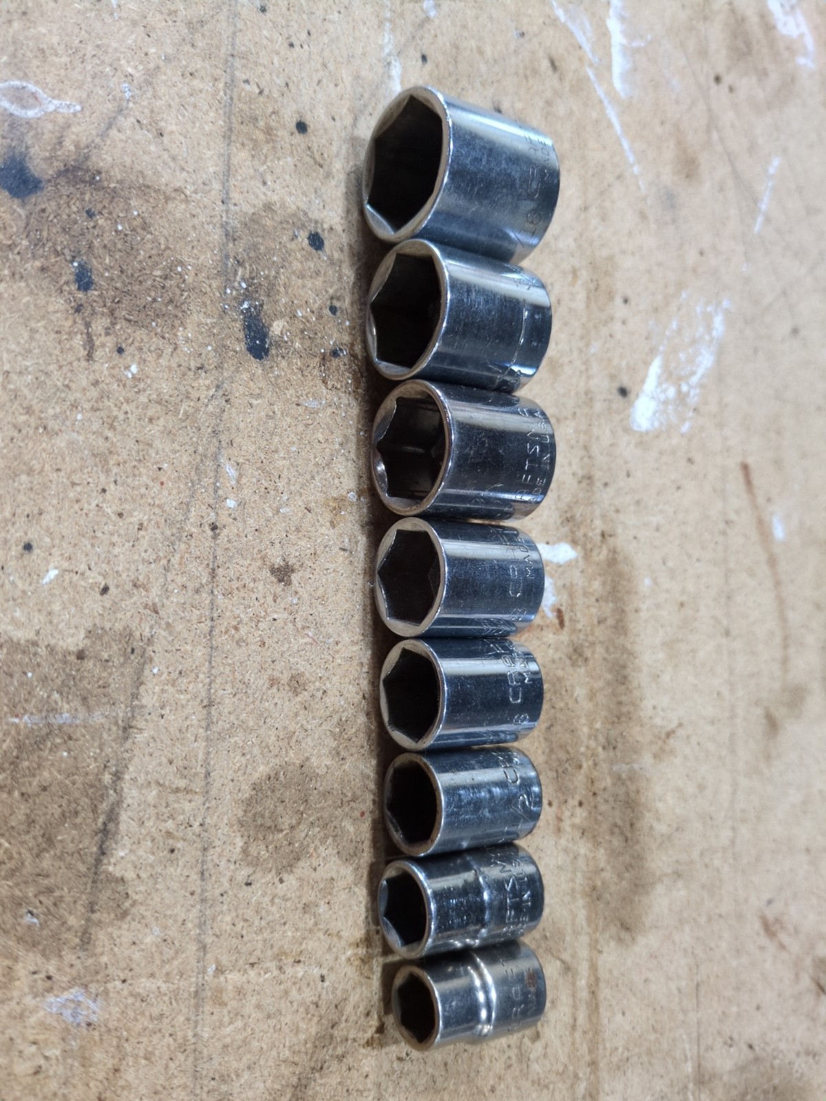 Craftsman 3/8-Drive 6-Point 8-piece Socket Set USA 3/8-13/16 SAE