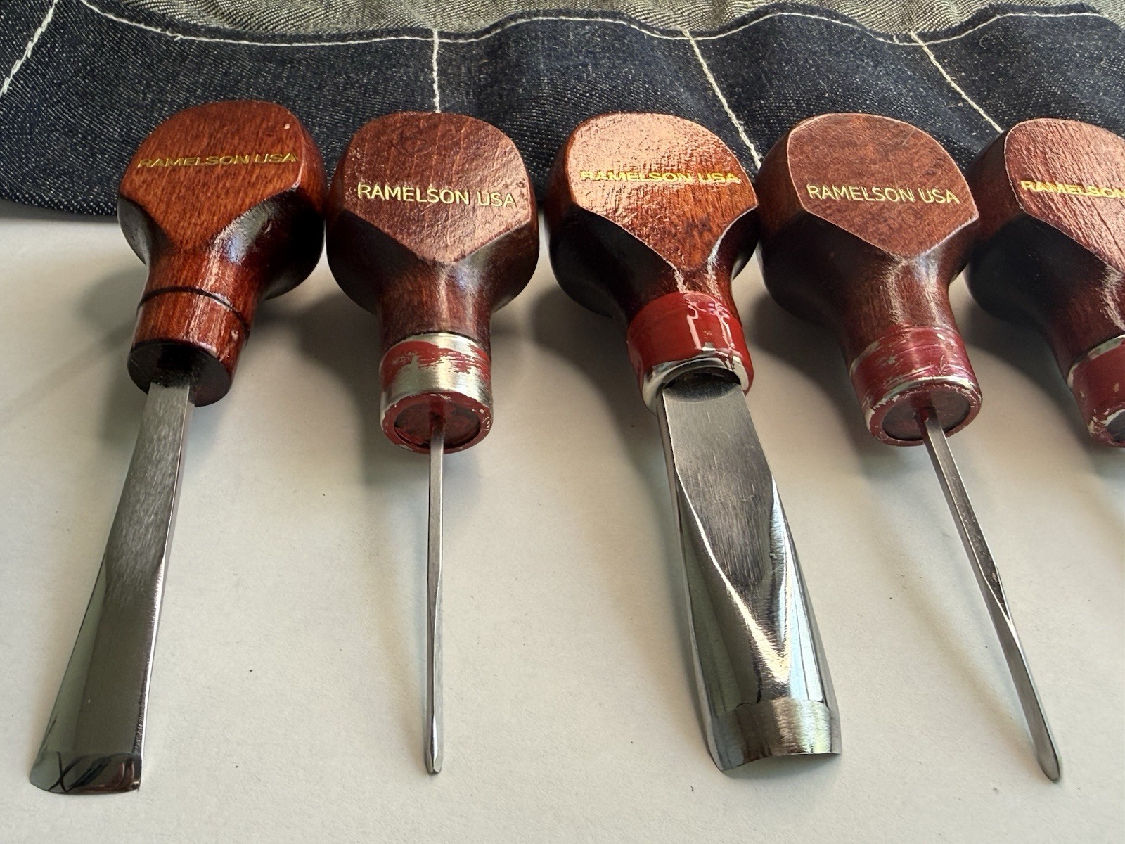 Lot of Assorted Wood Carving Tools RAMELSON, AMERICAN CARVING , LYONS and others