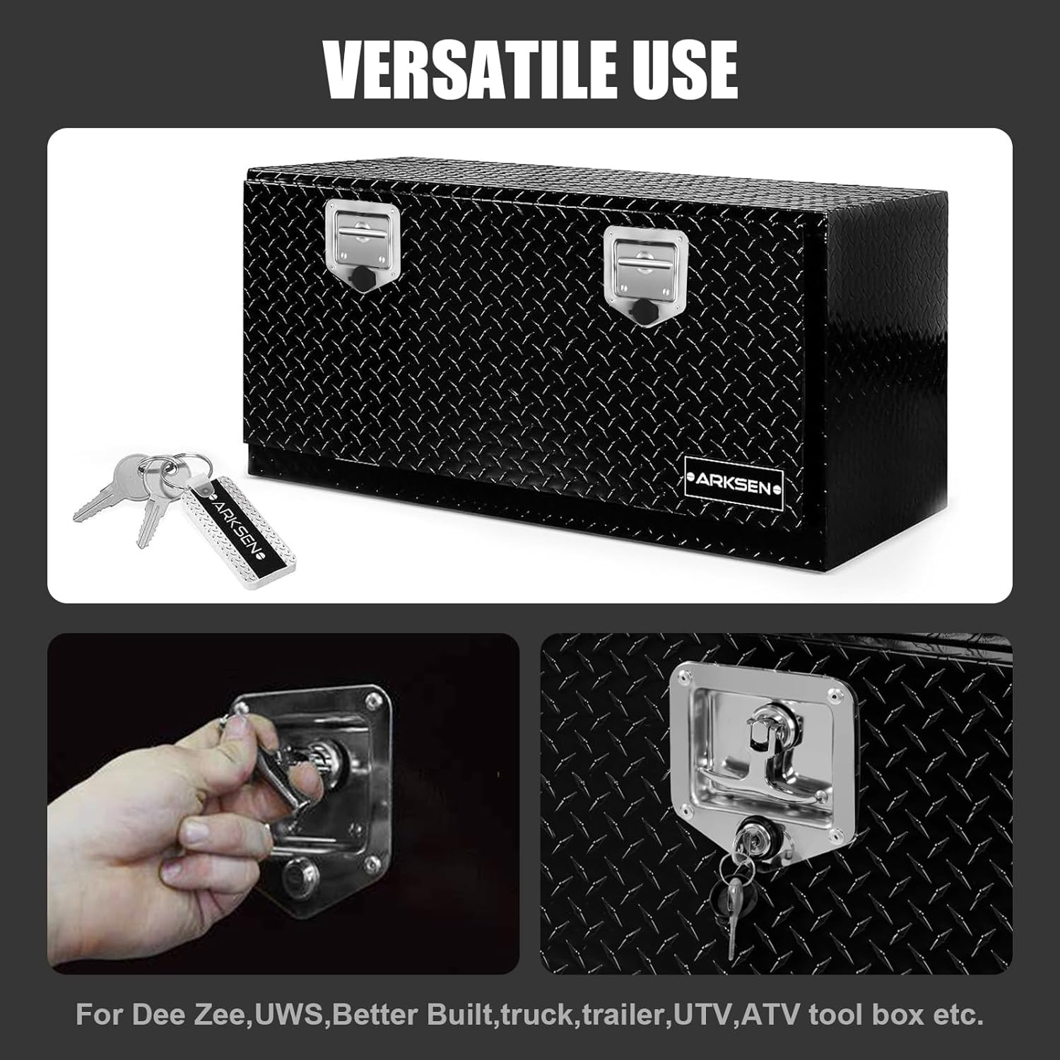 2-Pack T-Handle Latches, Truck Bed Tool Box Latch with Highly Polished Stainless