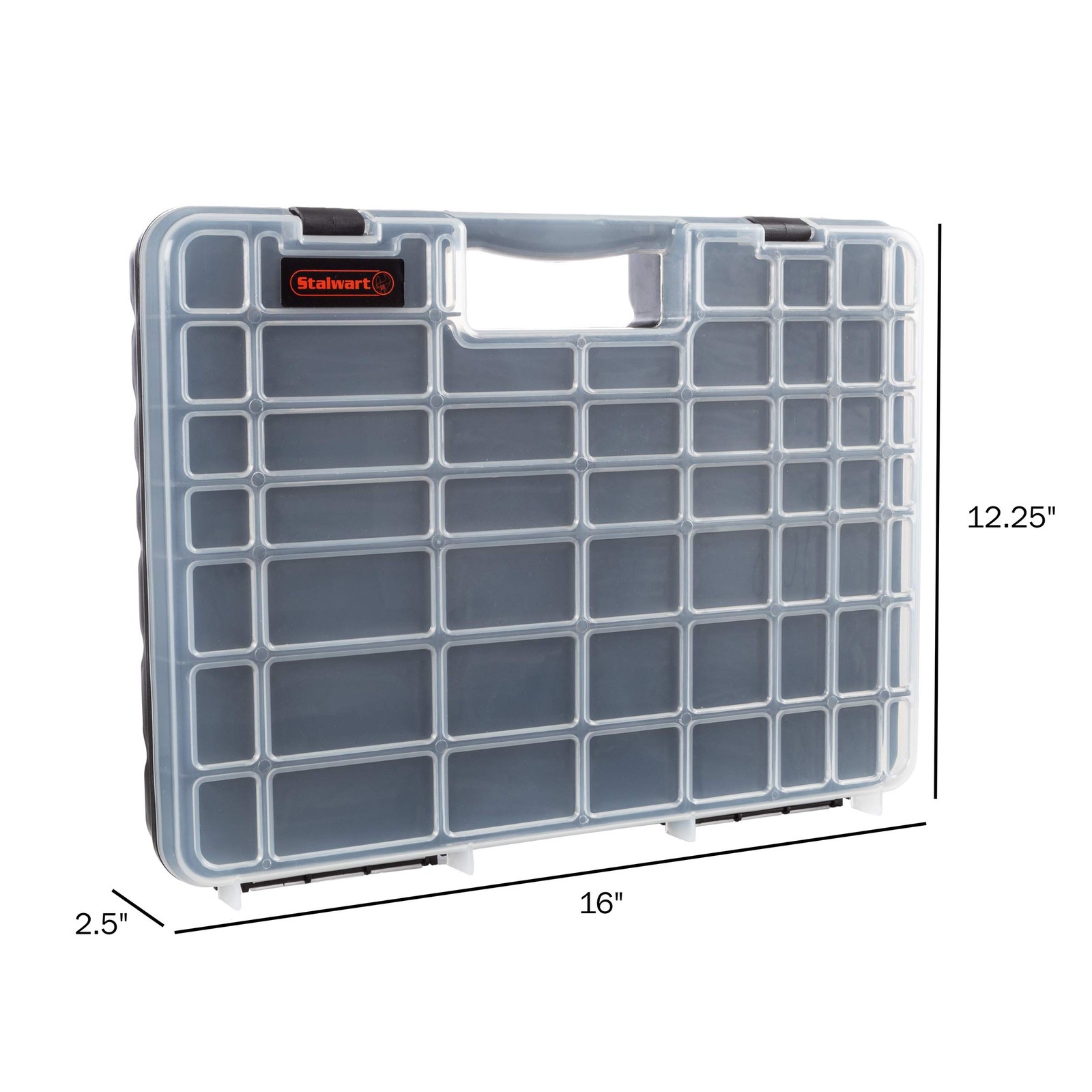Stalwart – 75-ST6073 Portable Storage Case with Secure Locks 55 Bin, Black