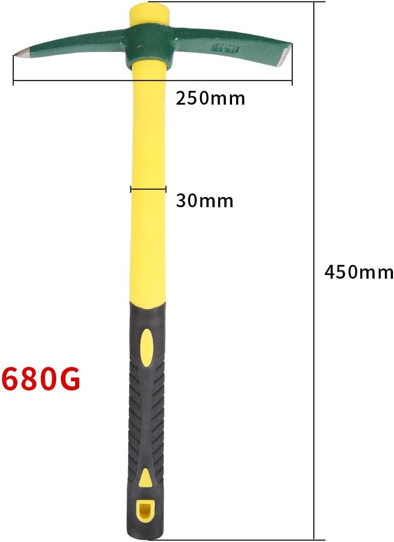 18 Inches Steel Forged Pickaxe, Sturdy Durable Mattock Hoe, Weeding Pick Axe wit