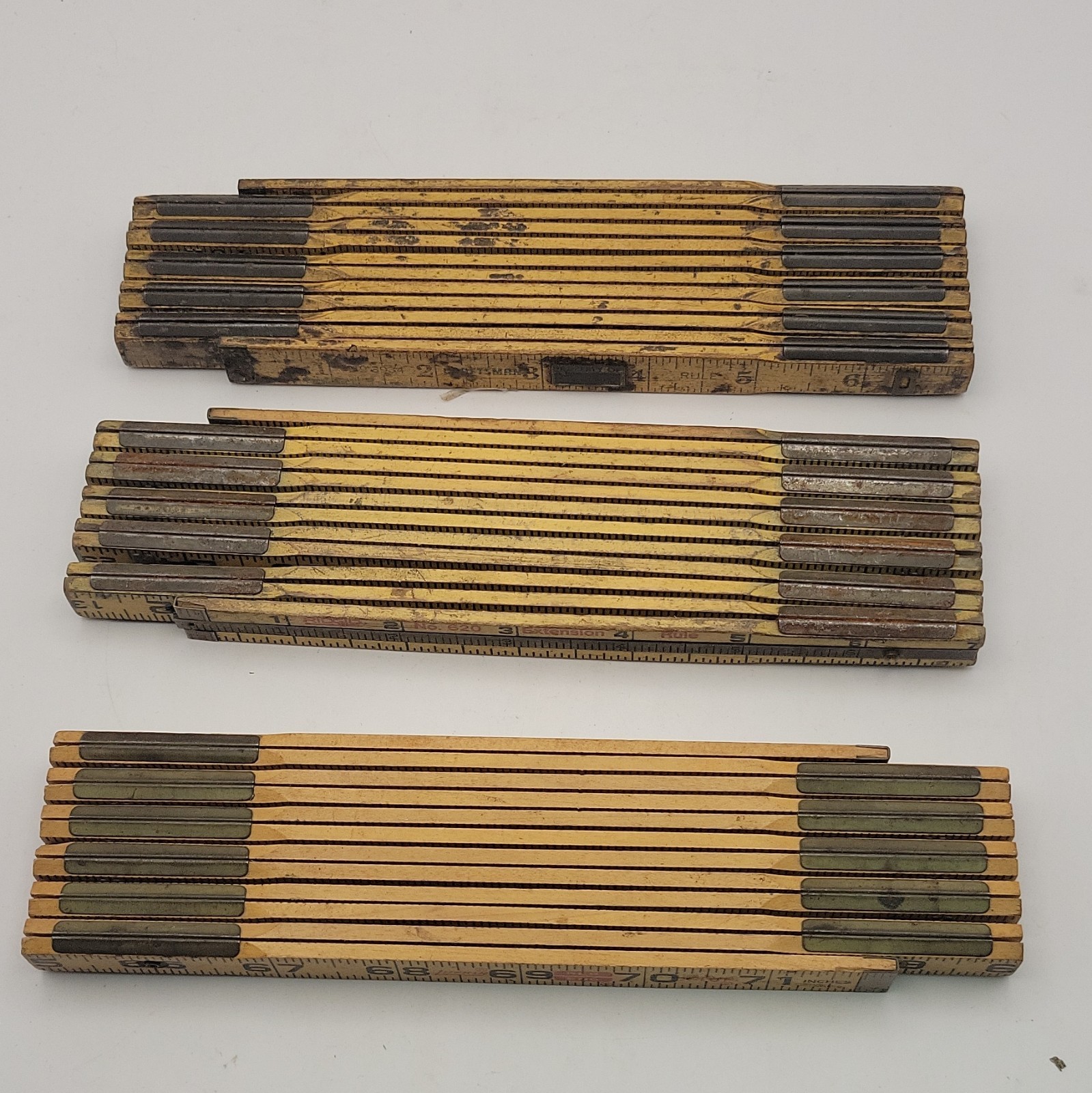 Craftsman Vintage Original Wooden Folding Rule Ruler