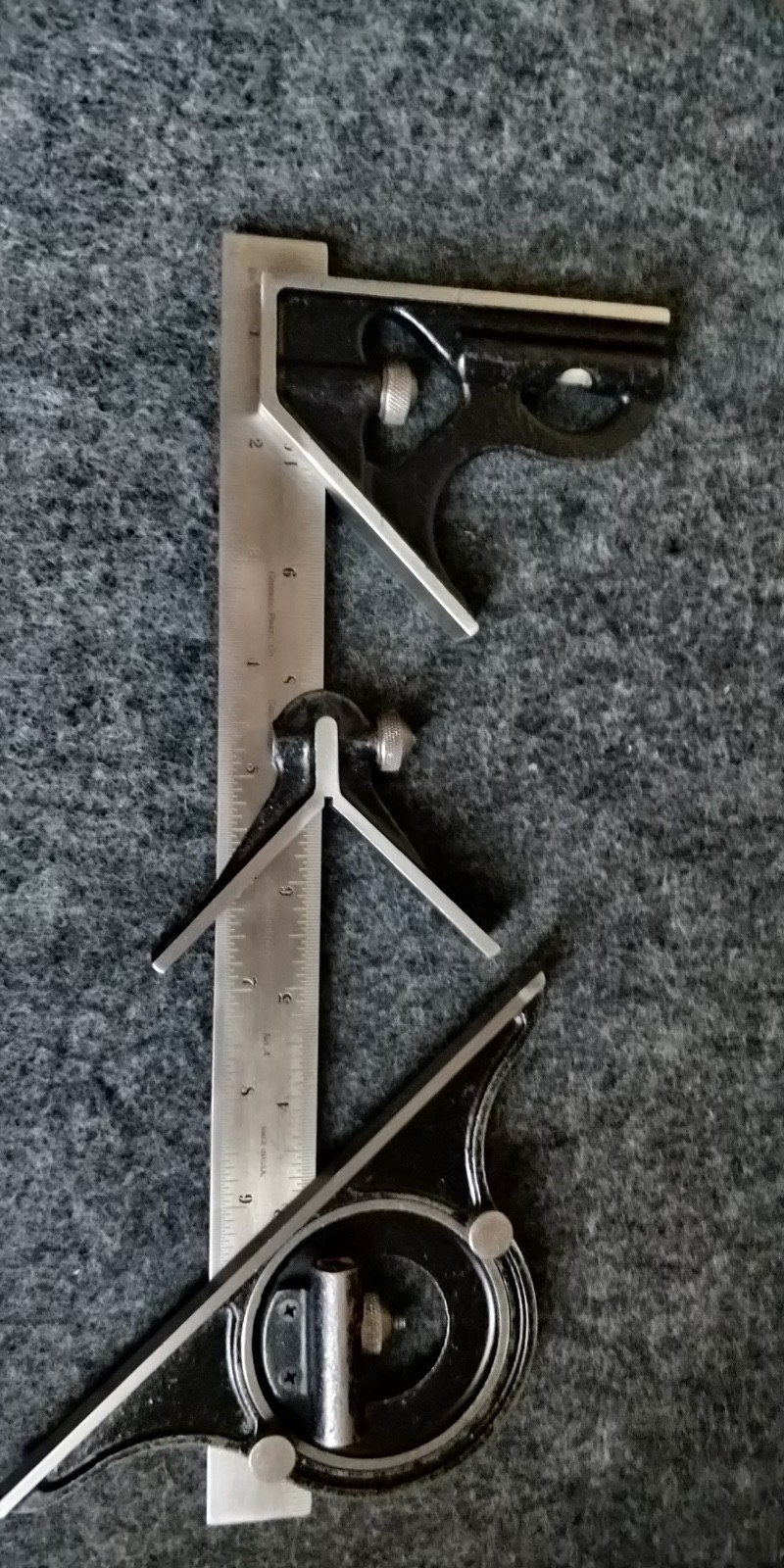 Vintage Goodell Pratt Combination Square 12″ Head, Protractor, center head