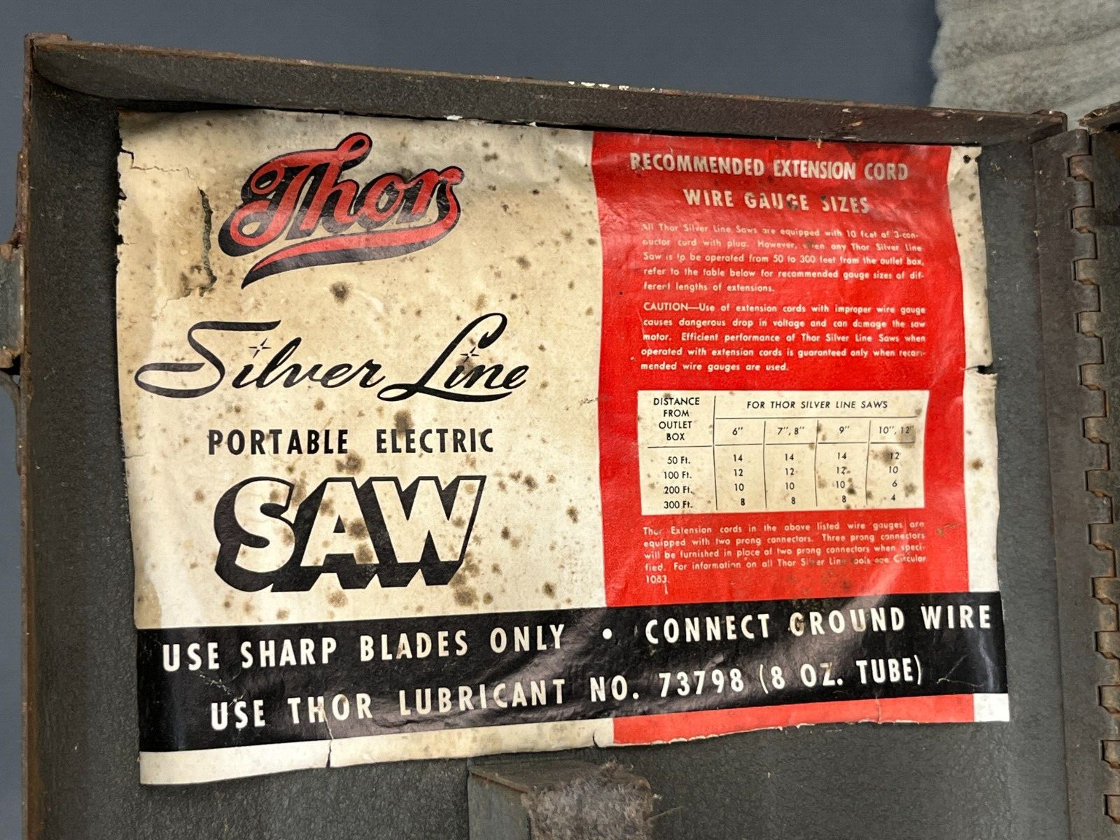RARE Vintage Thor 6″ Speed Saw 6.5 Amp with Case + Attachments; MOD Mid Century