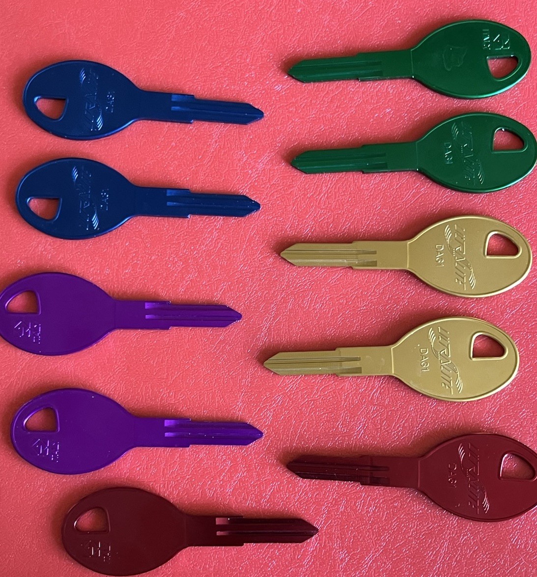 Keys Blank DA31 Nissan Ultra 1 Pack of 10 Keys Made in Italy ILCO Colored Keys