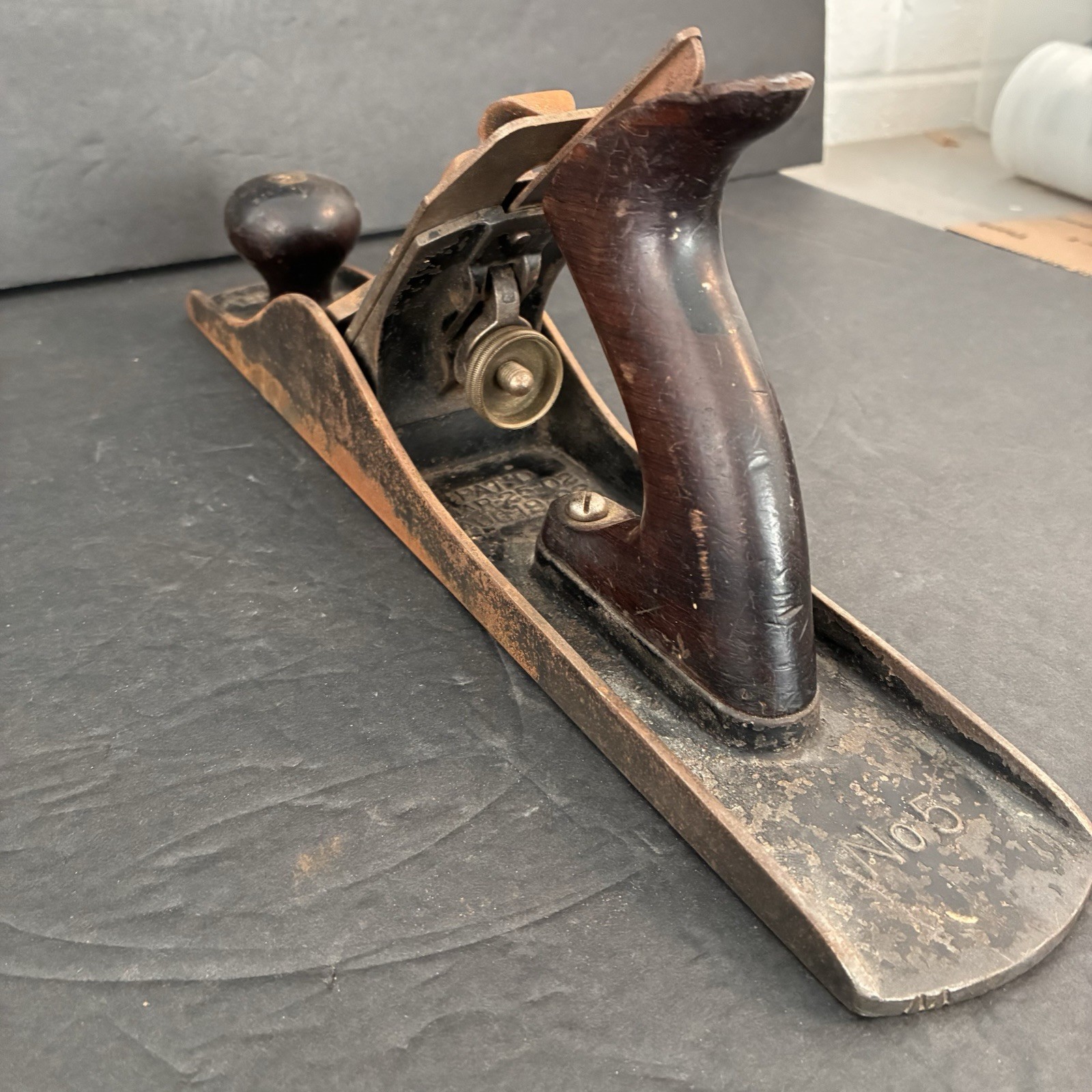 Stanley Bailey No 5 Wood Plane Corrugated Bottom 14″ PAT’D Mar 25-02 Aug 19-02