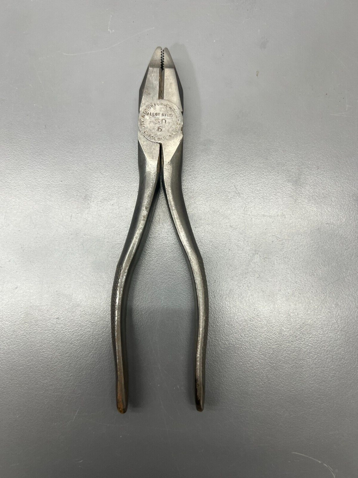 (W) VINTAGE UTICA DROP FORGE & TOOL CO. 50-6 6″ LINESMAN PLIERS – VGC – USA