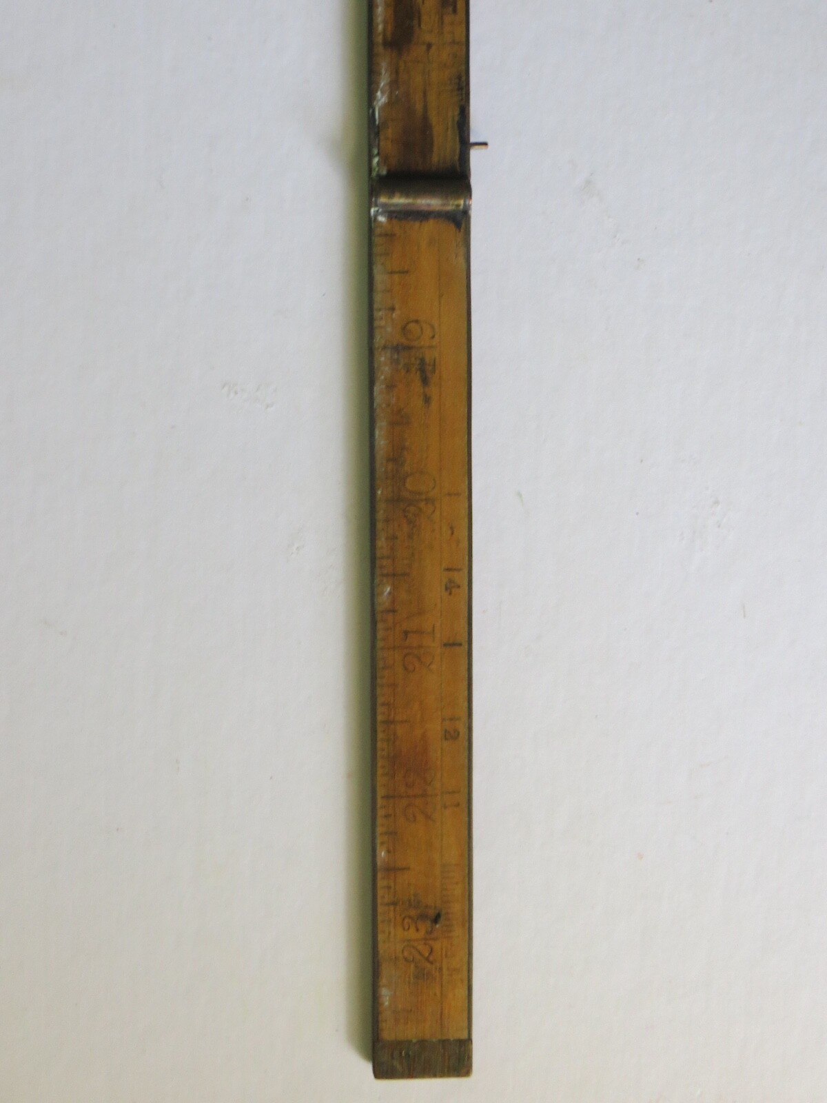 Vintage Boxwood Folding 24 inch Fold No 7 Caliper Ruler Brass And Wood Measure