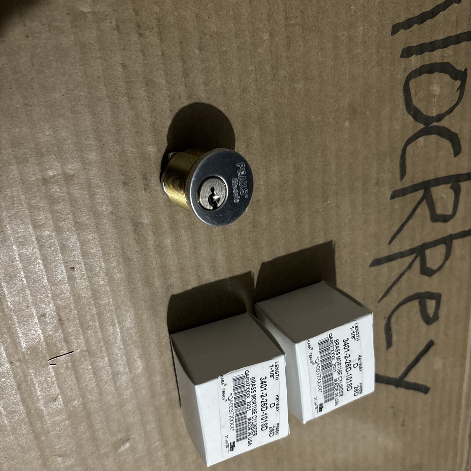 Lot Of 2-Brand New-KABA Peaks 1 1/8’ Mortise Cylinder 26D D Keyway Unbitted