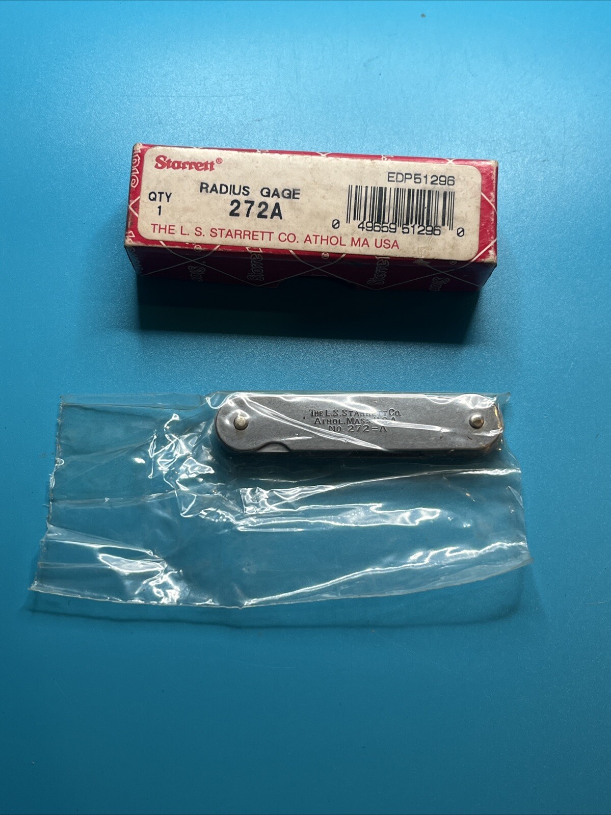 Radius Gage No. 272A – EDP No. 51296 Starrett Unopened in plastic wrap! w/Box