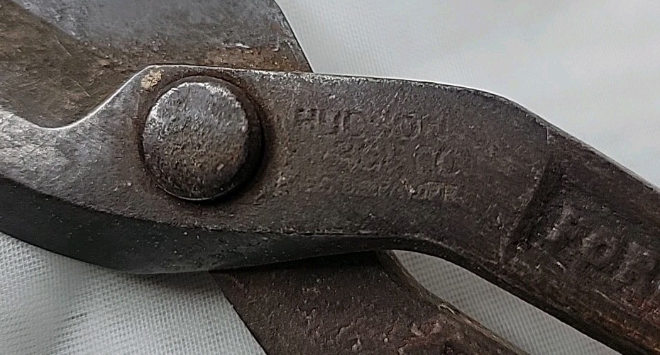 Vintage Hudson Forge Co. 7 inch Solid Steel Tin Snips/Shears