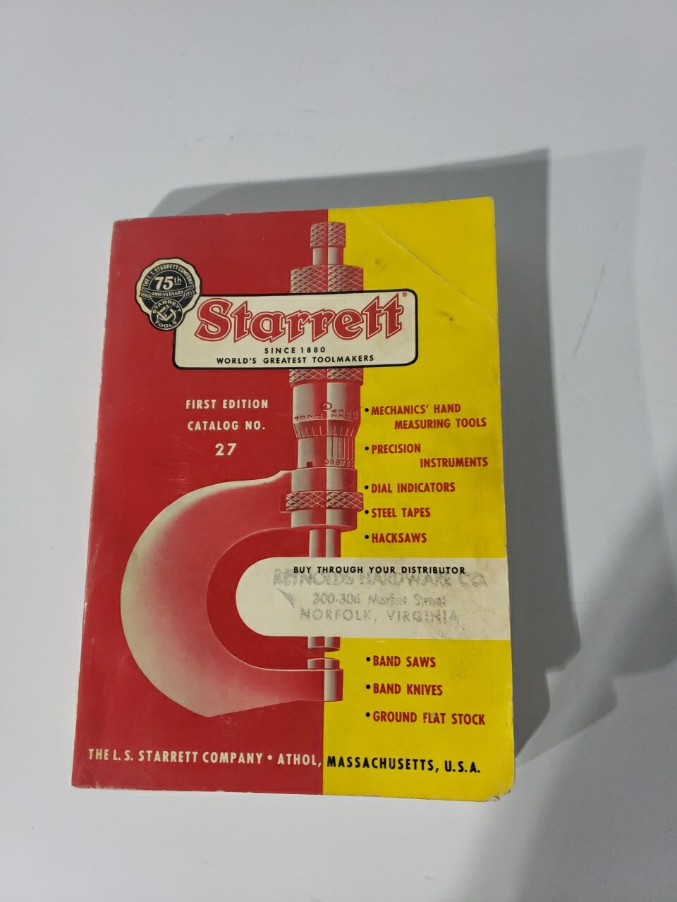 STARRETT Precision Instruments Saws Measuring Tools Catalog #27 1st Edition 1955