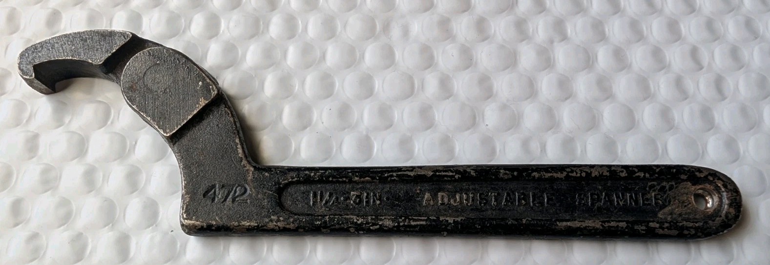 VINTAGE WILLIAMS FORGED IN USA 472 ~ 1.25 – 3.0 Inch ADJUSTABLE SPANNER WRENCH