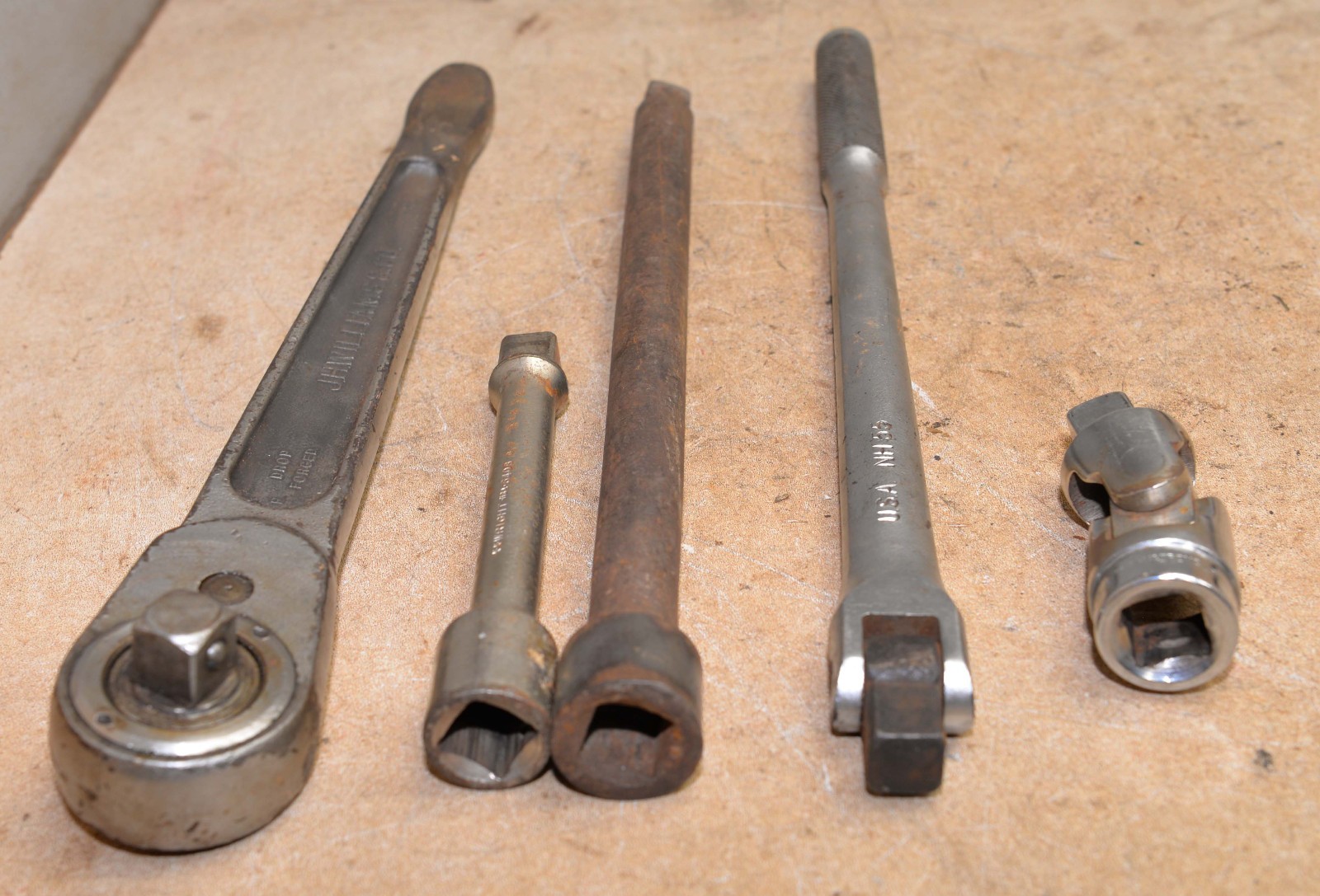 Heavy truck mechanics 3/4″ drive Williams ratchet NAPA breaker 2 extensions lot