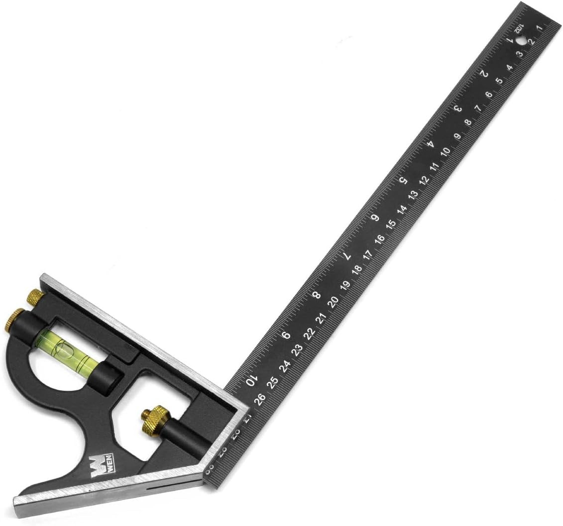 ME144L 12-Inch Aluminum Combination Square with Bubble Level