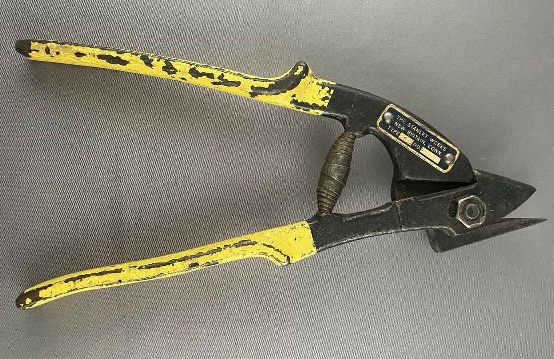 RARE Vintage THE STANLEY WORKS 9 inch Metal Banding strap cutter tool 9” TYPE S