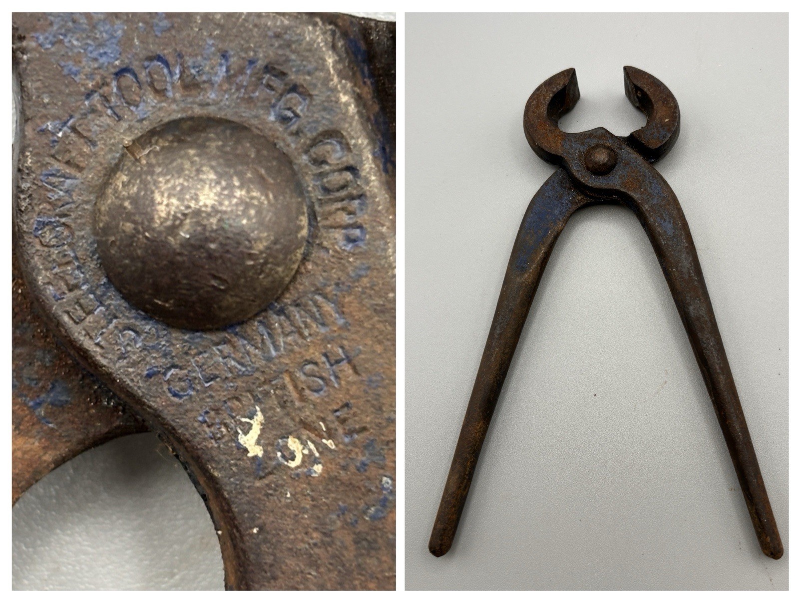 Antique Steelcraft Pincers Pliers Germany British Zone WWII Era Tool
