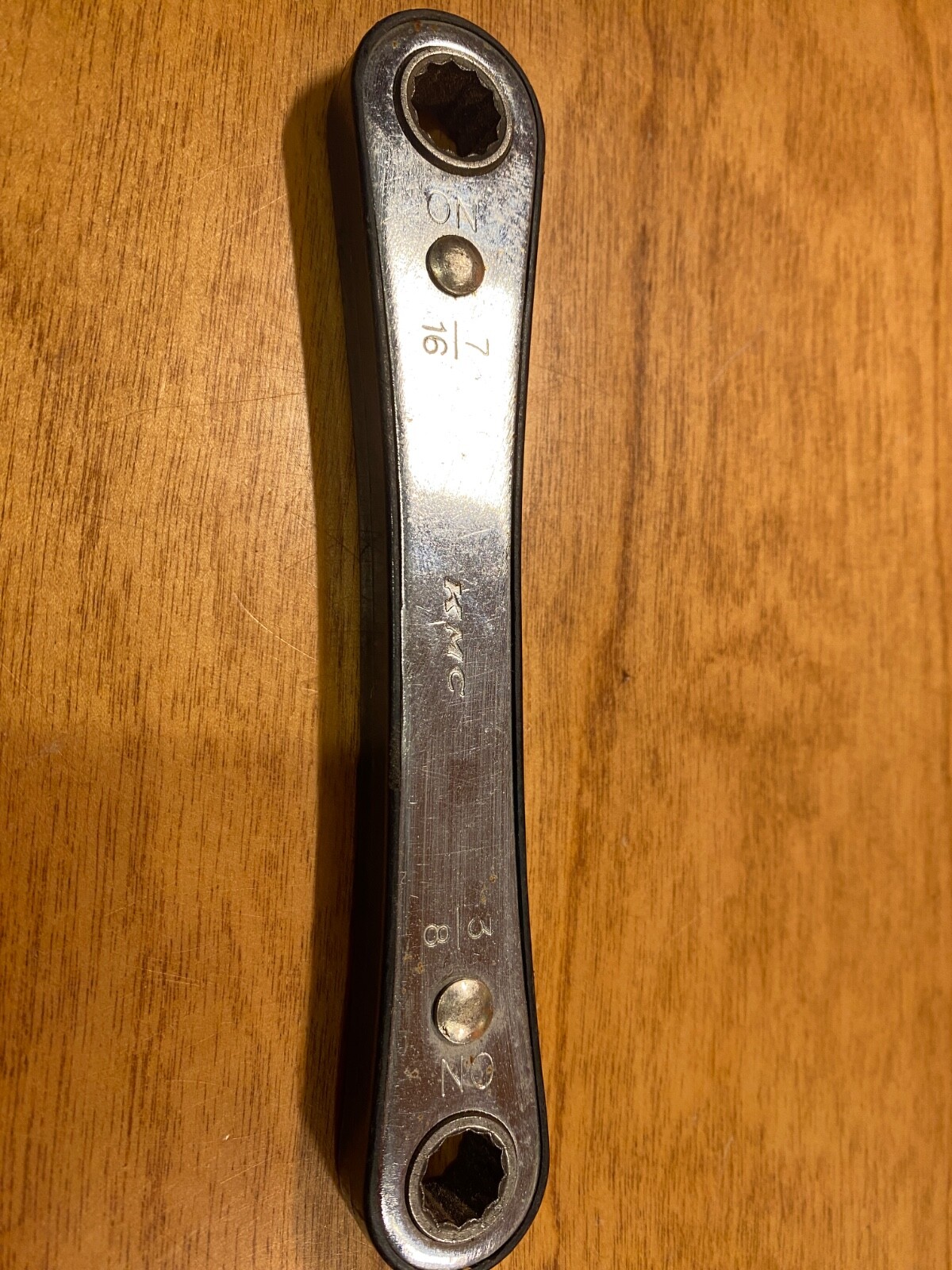 Vintage KMC & DUNLAP 5-pc Ratcheting Box End Wrench Set, SAE 1/4” Thru 7/8”