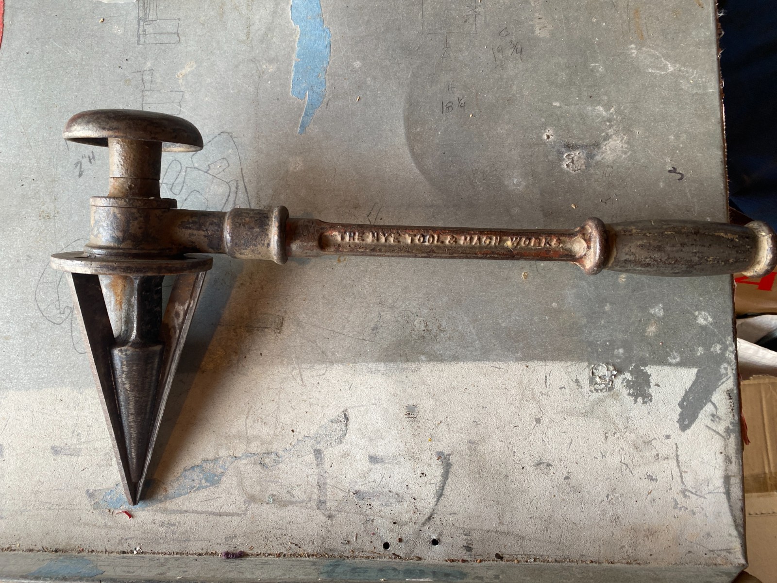 Vintage Ratcheting Pipe Reamer 921 Tool THE NYE TOOL & MACH WORKS Chicago 3”
