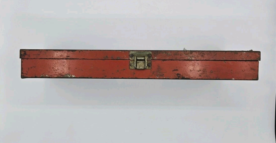 Vintage Purolator Metal Tool Box Tin Case Official Tools Indy 500 Red Racing