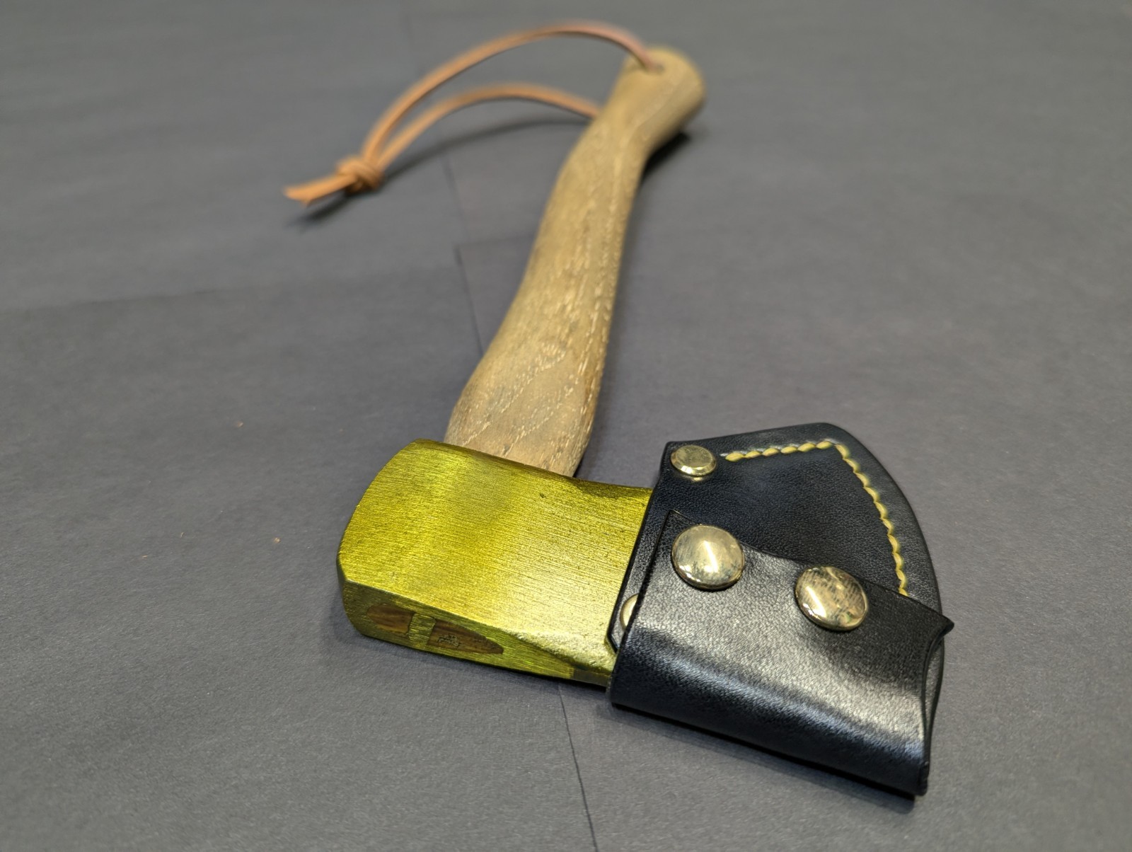Vaughan Sportsman/Salesman/Sounding Axe Hatchet w/Cust.Handmade Leather Ax Mask