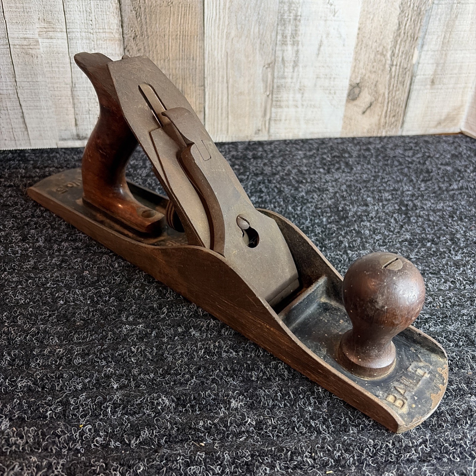 VINTAGE STANLEY BAILEY NO. 5 Wood Plane Patent APR 19-10, Smooth Bottom 14”