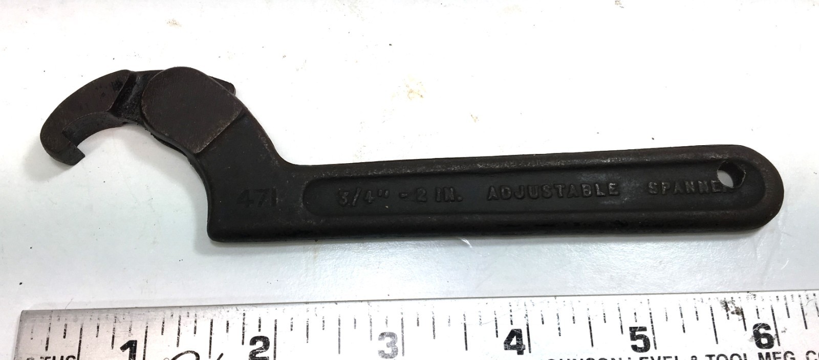 Vintage J.H. Williams 3/4″ to 2″ dia. No. 471 Adjustable Hook Spanner Wrench
