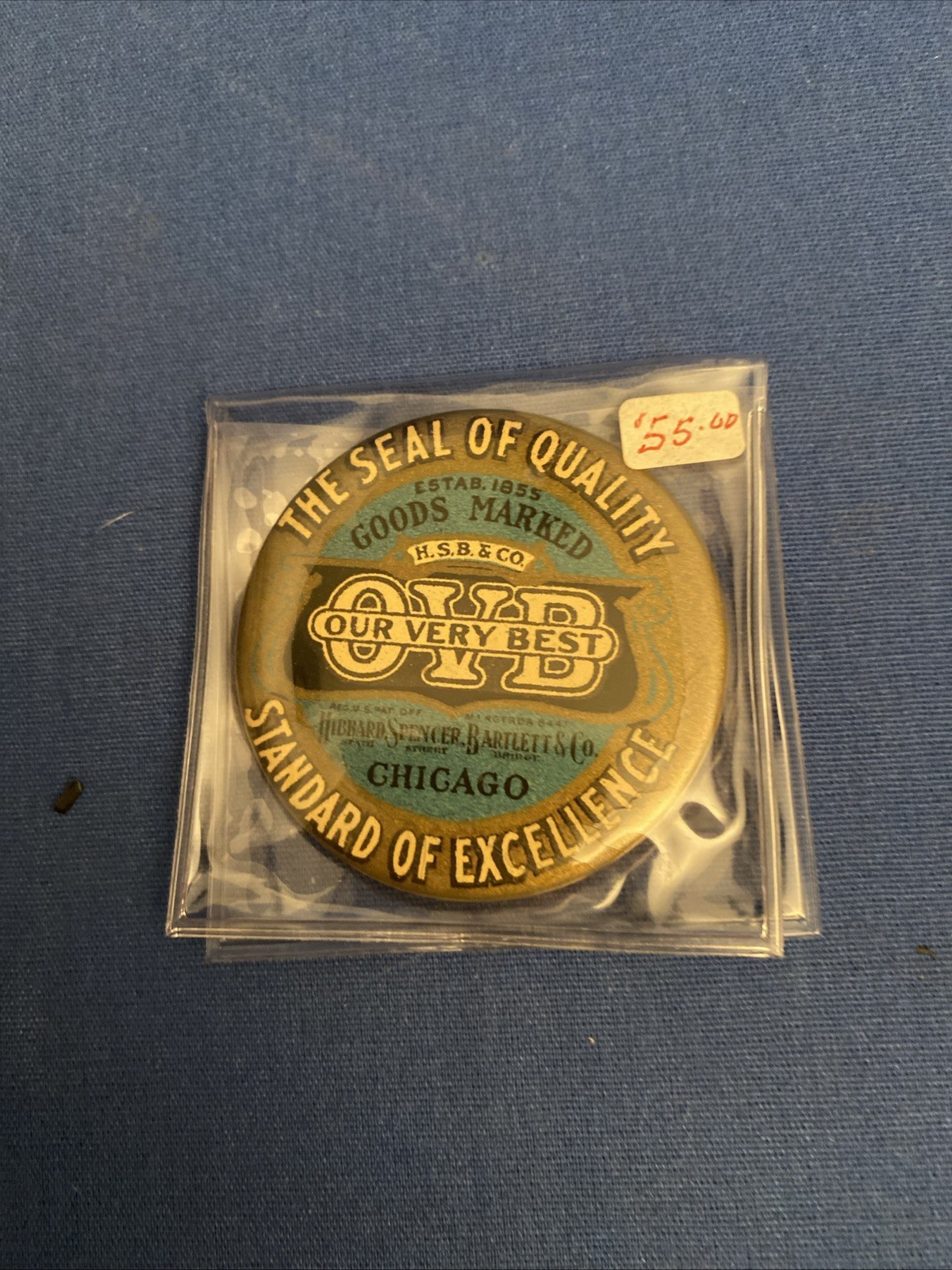 OVB Vintage Button Our Very Best M.S.B&Co Chicago Establish. 1855