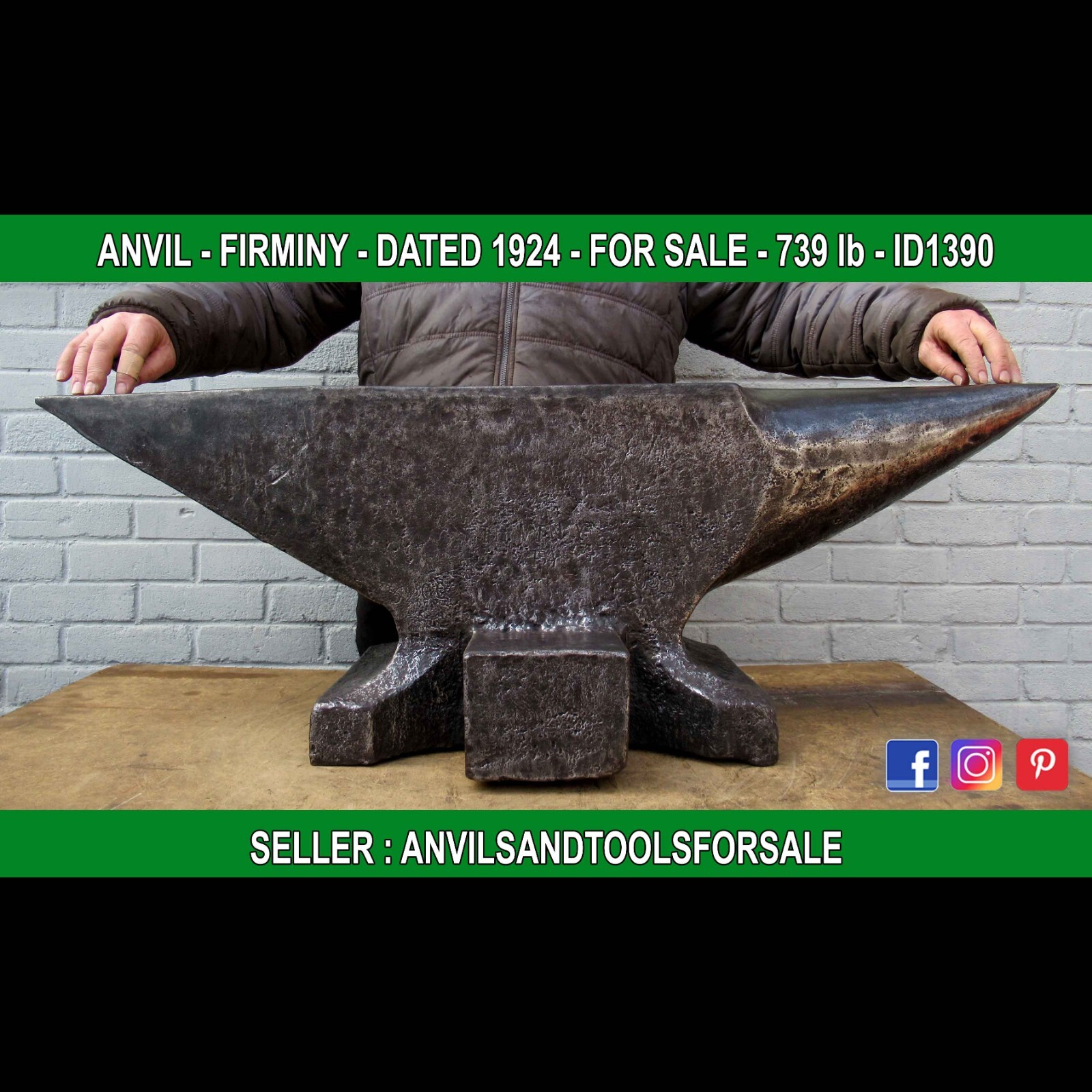 ANVIL – FIRMINY – DATED 1924 – 739 lb – ID1390