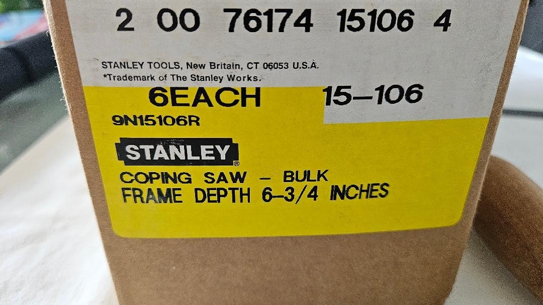 Vintage STANLEY Coping Saw – # 15-106, Plus 2 Packs Vintage Millers Falls Blades