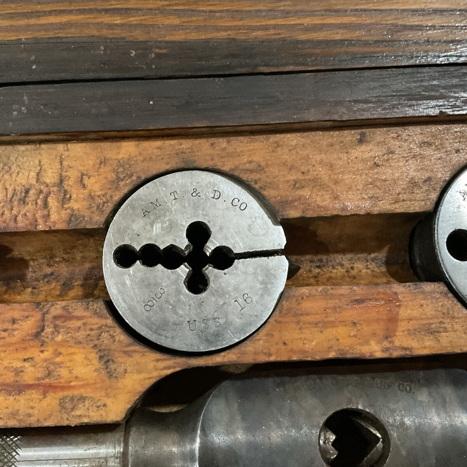 Antique American Tap & Die Set No. 306 Original Wooden Case Greenfield Mass USA