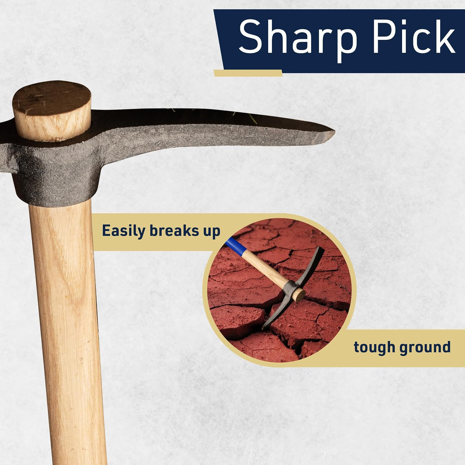 16” Hand Pick Axe – Forged Steel Pickaxe for Digging, Loosening Soil, or Weeding