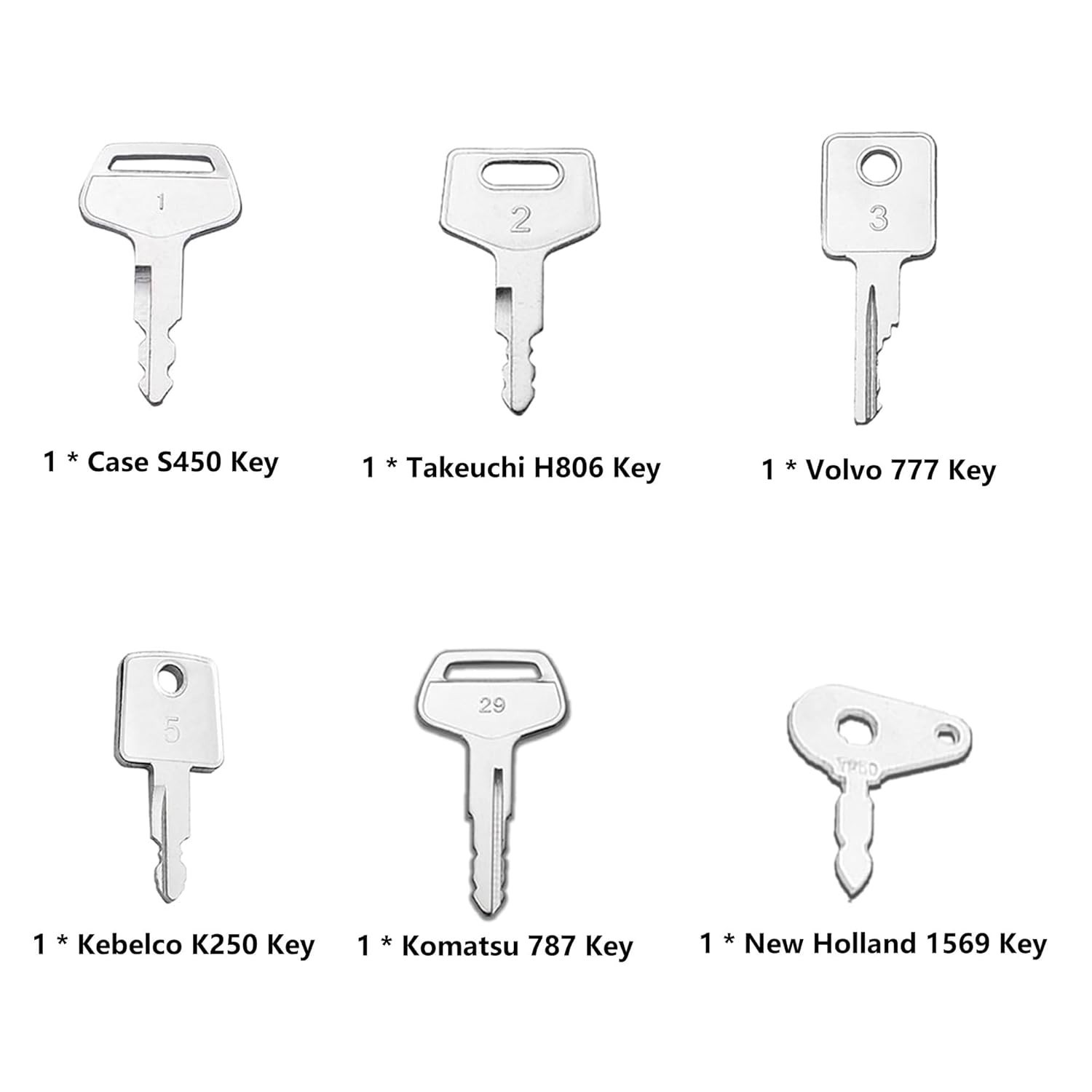 12 Pcs Dumper Keys, Ignition starter Key Set, Construction Universal Ignition,,