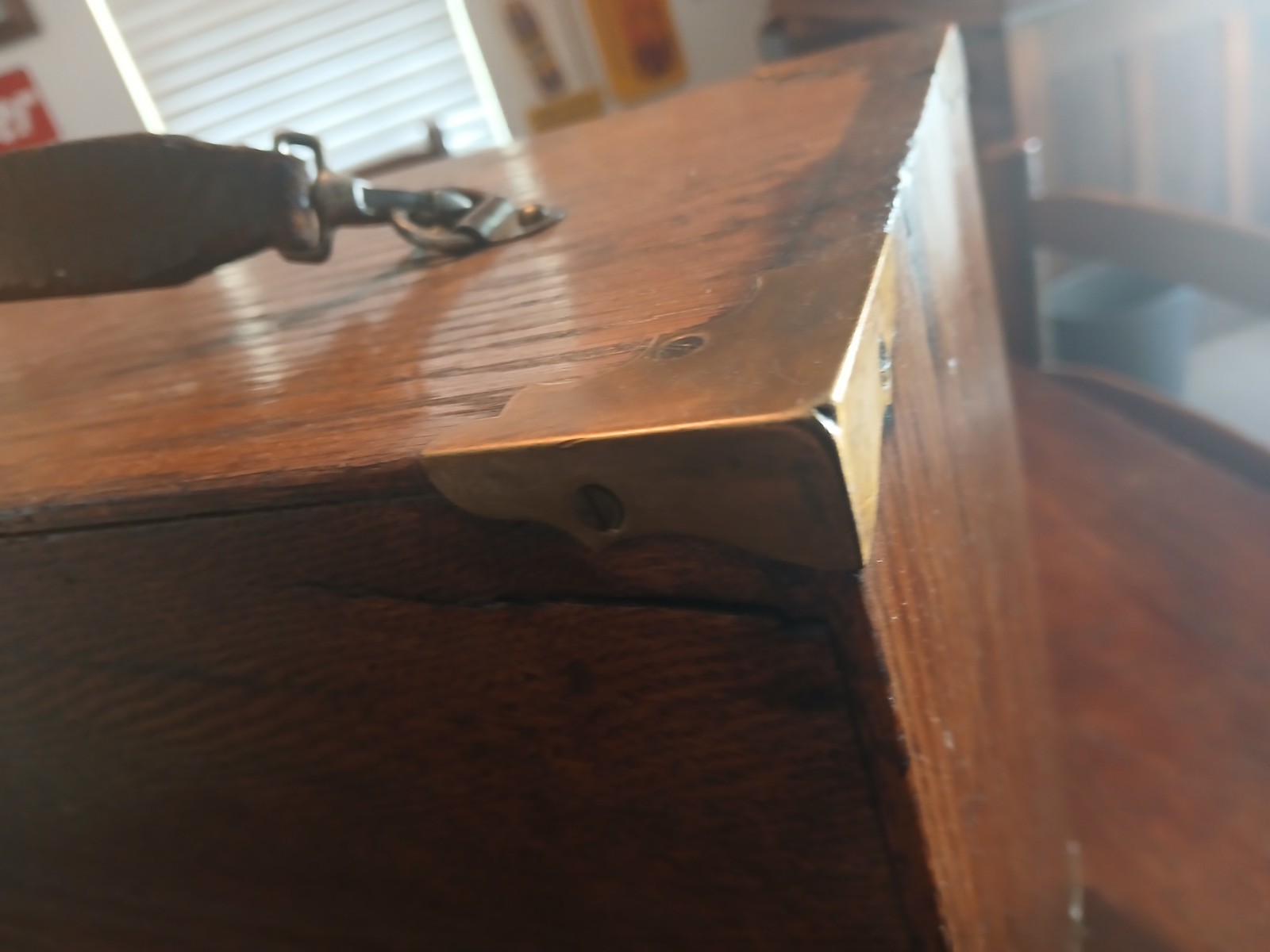 Antique 1/4 Sawn Tiger Oak Machinist Toolbox- Chest 4 Drawers – 14.5″x12.25