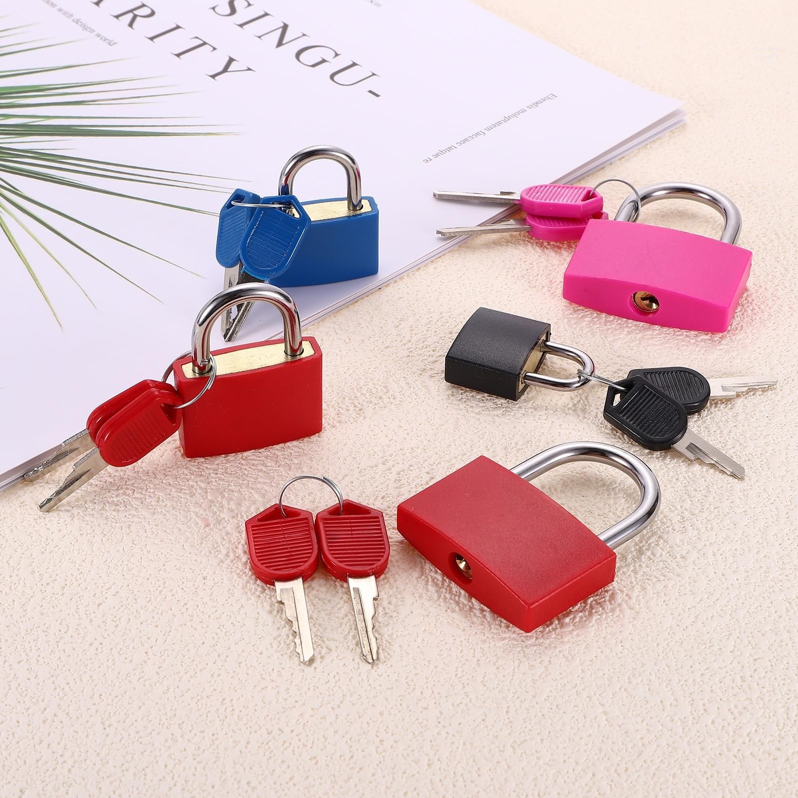 1-3/16″ Small Locks with Keys 1.4″ Length, 2Pcs Suitcase Locks ABS Covered So…