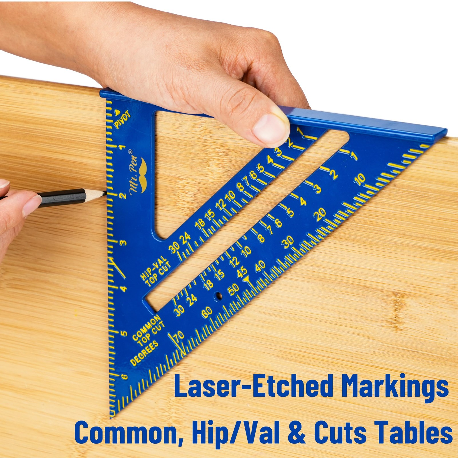Mr. Pen- Rafter Square, 7 Inch, Blue, Aluminum Alloy, 7 Inch Blue