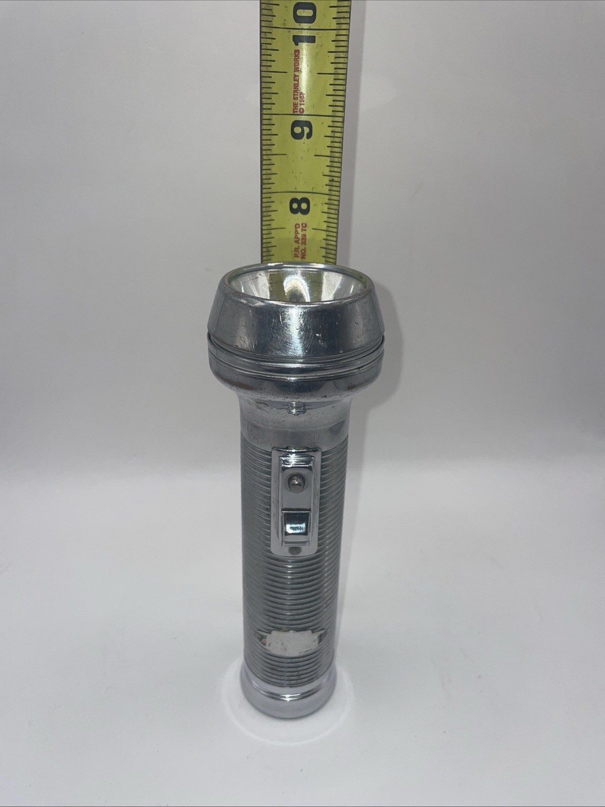Mid Century chrome plated vintage flashlight USA