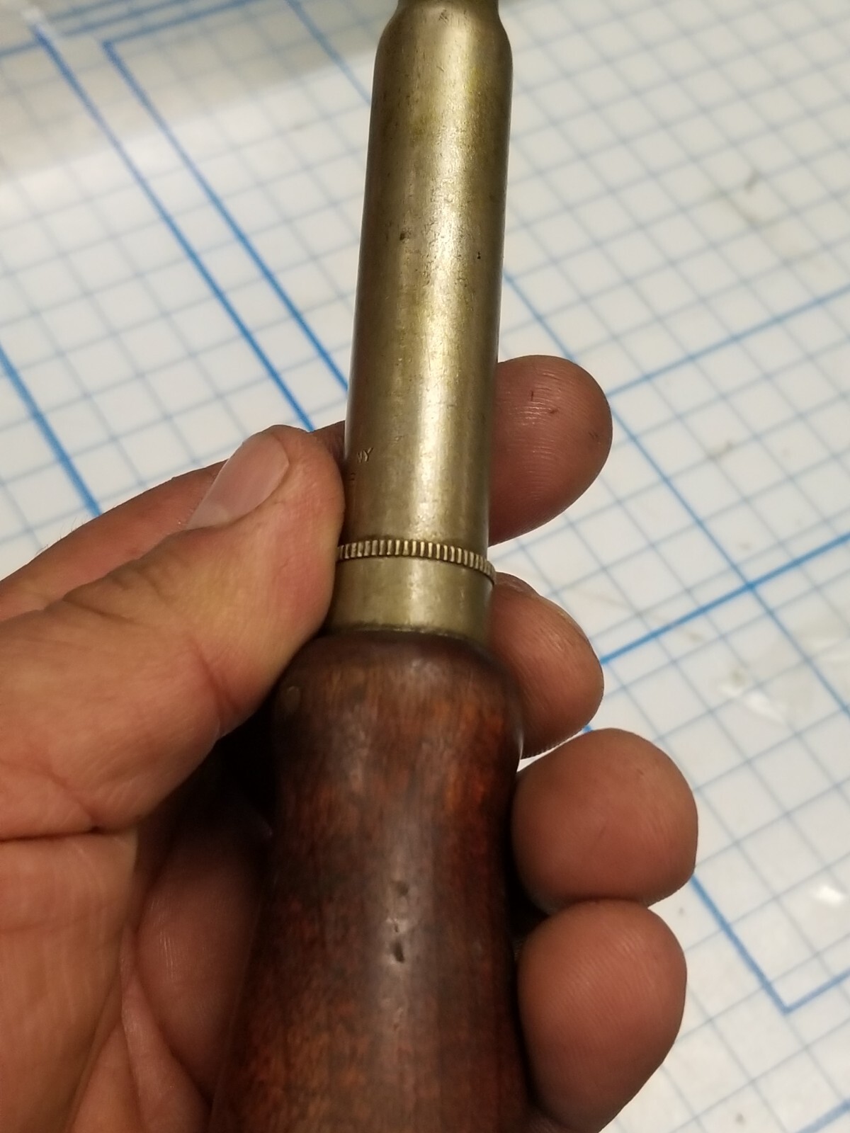 Vintage Goodell-Pratt Company Toolsmiths Push Drill Brass And Wood