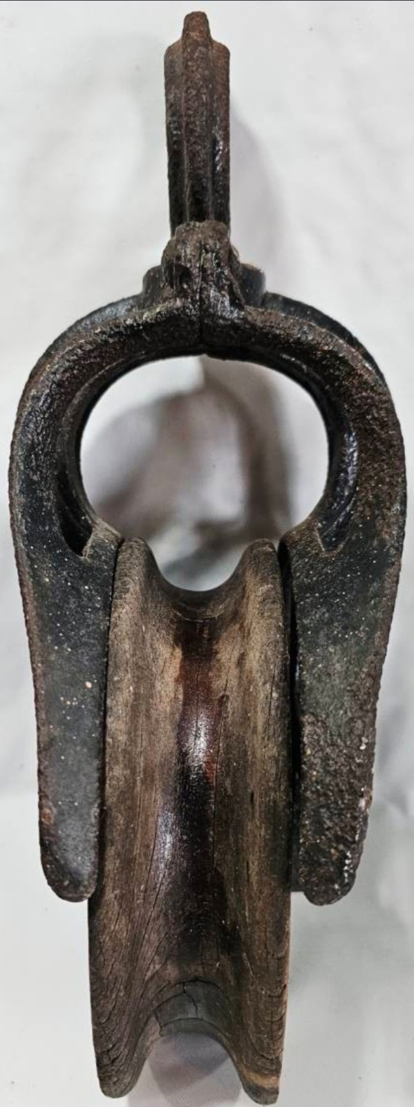 VTG Hudson Mfg Co 823 Wood & Iron Pulley Rustic Farmhouse Primitive Decor USA