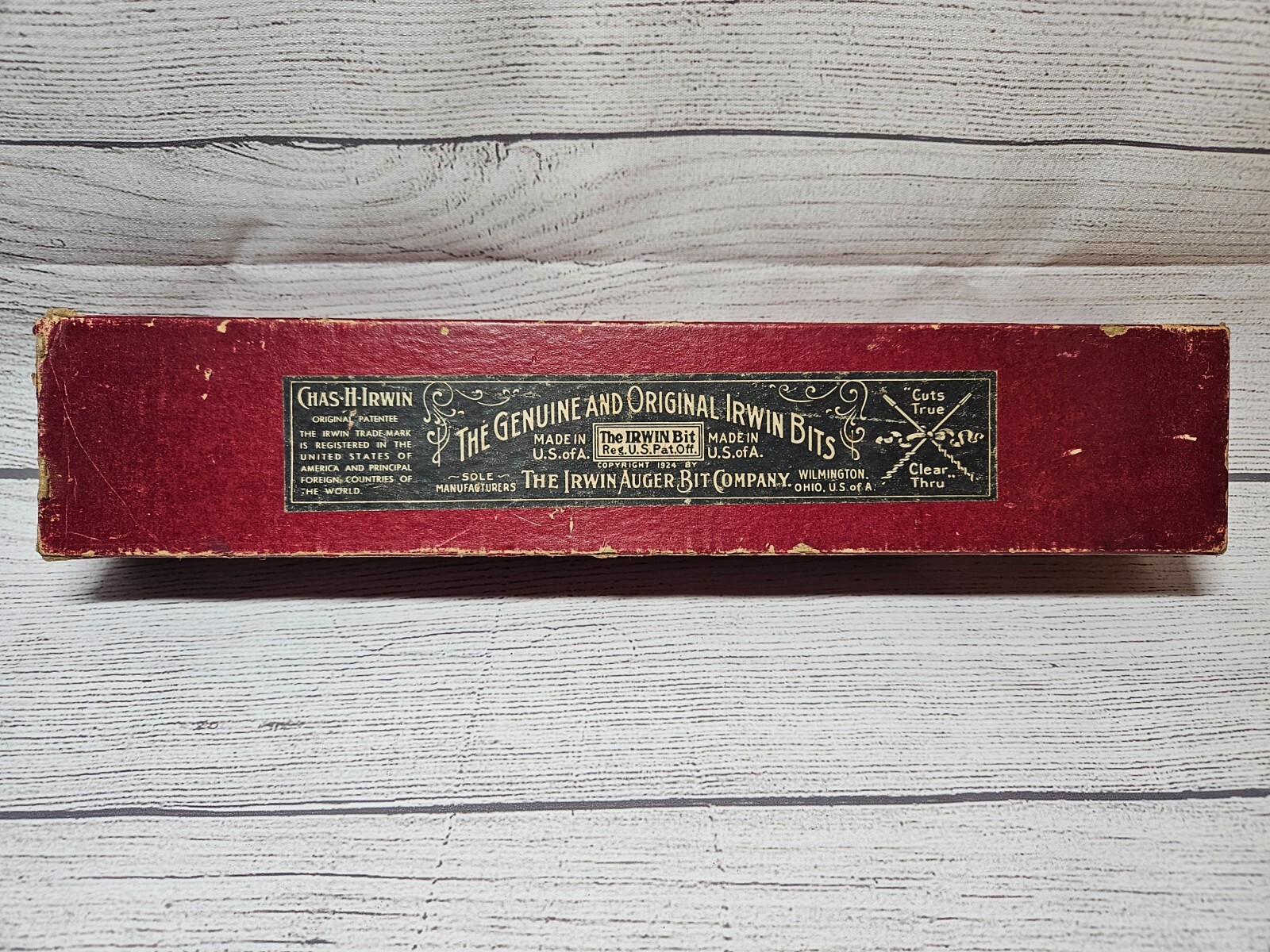 Vtg Chas H Irwin “The Irwin Bit” – 3 Bits & Box – The Irwin Auger Bit Company