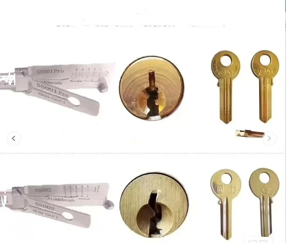 SS001 PRO 2-in-1 Stainless Steel master Key Decoder Portable Lock Tool Kit 1 Pc