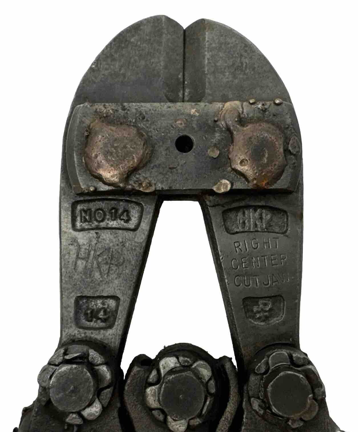 Antique HKP Bolt Cutter Hypowa Porter No 14 Hand Tool Cutout Boston USA Pat 1909